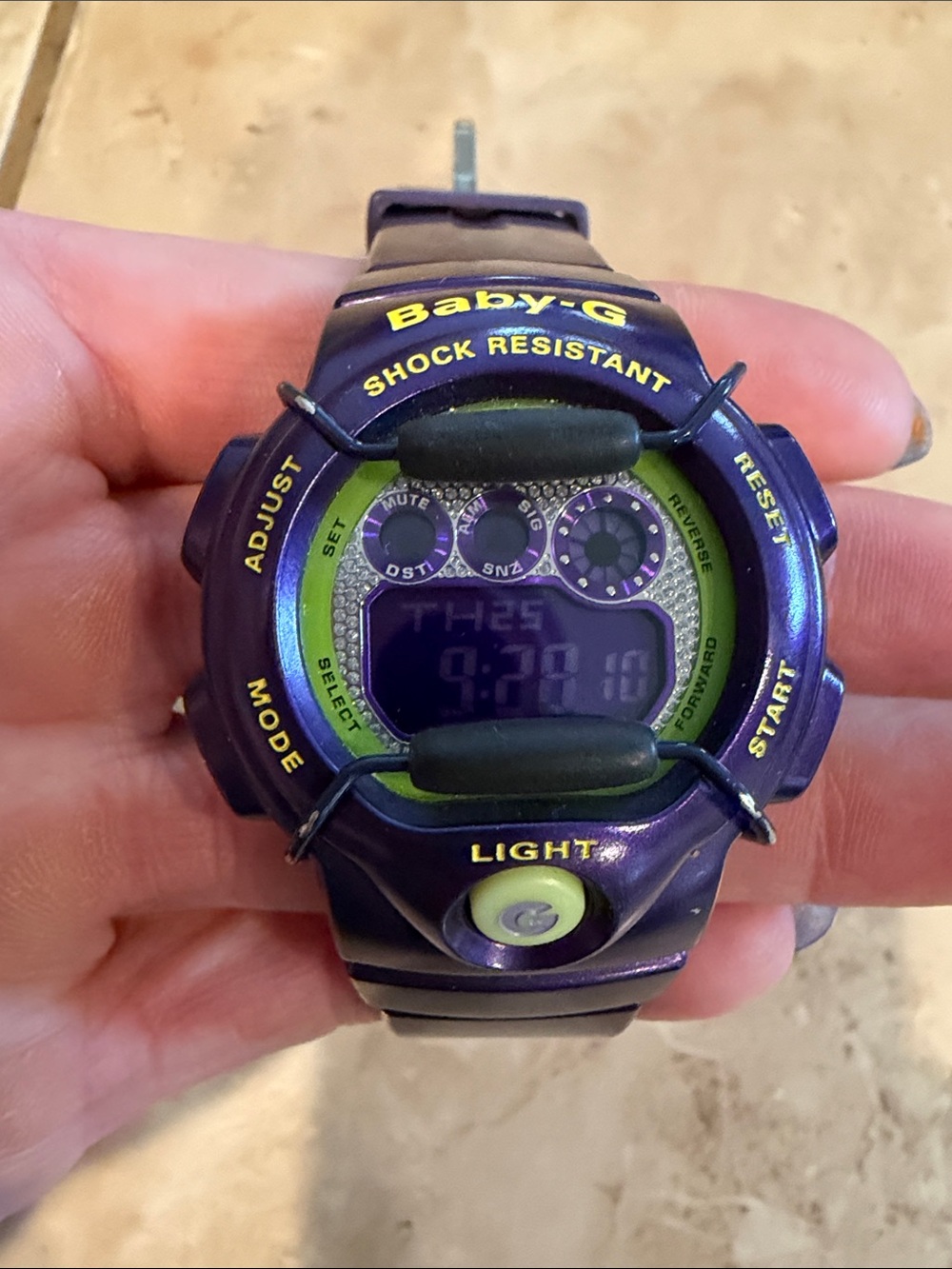 G-Shock Baby-G Purple Watch with Lime Accents
